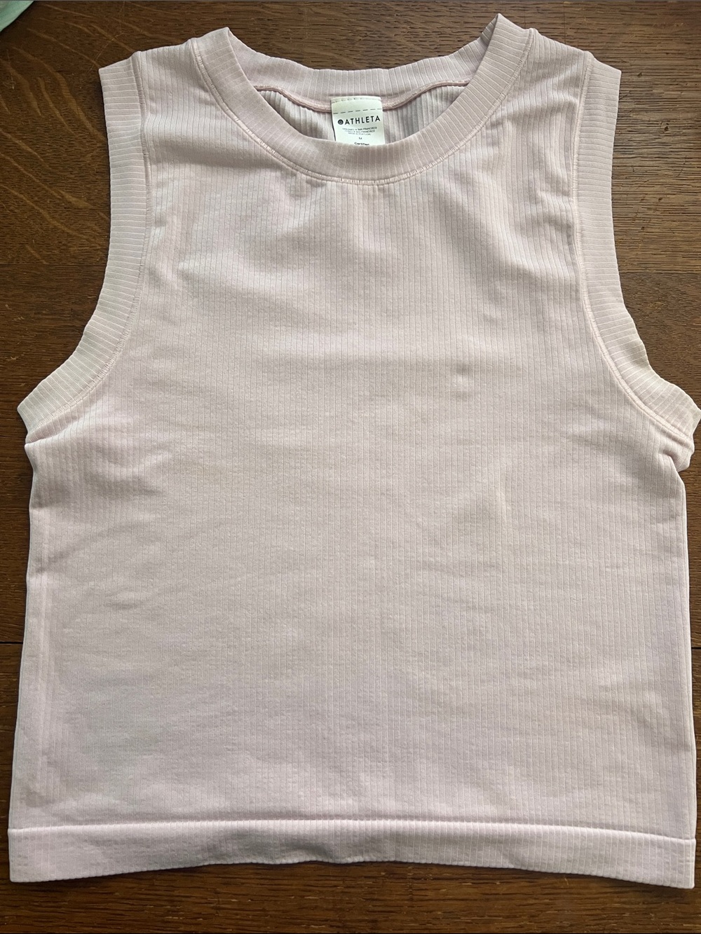 Athleta Renew Seamless Muscle tank in pale pink/mauve color